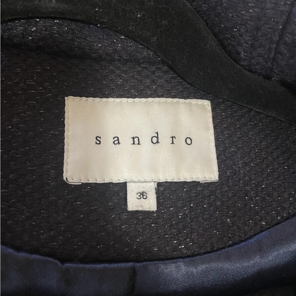 Sandro Womens navy coat - Picture 4 of 5